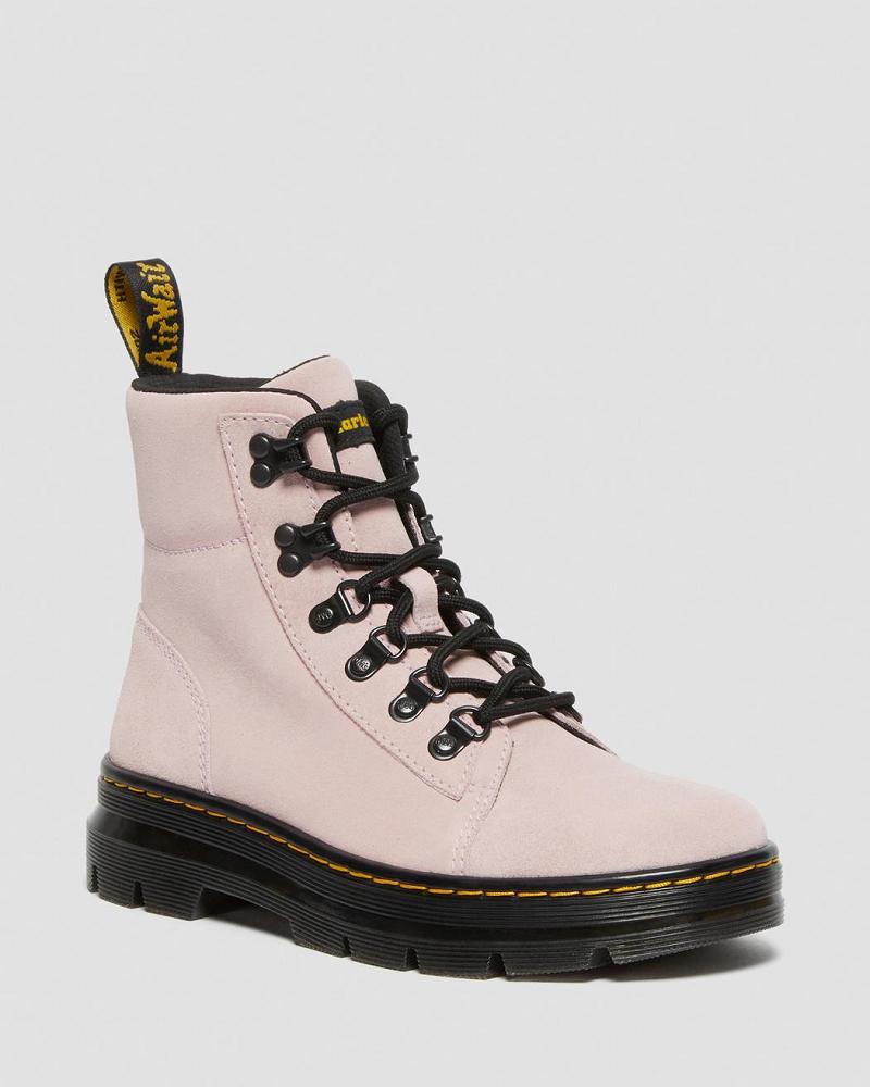 Women\'s Dr Martens Combs Women Suede Casual Boots Pink | AU 85YXF